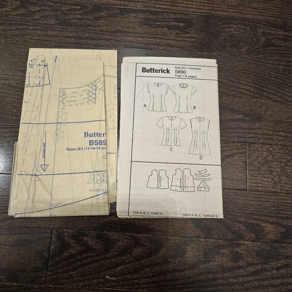 Butterick Women's shirt pattern 5890 - Picture 4 of 4